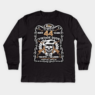 Skull Aged 44 Years Vintage 44 Dude Kids Long Sleeve T-Shirt